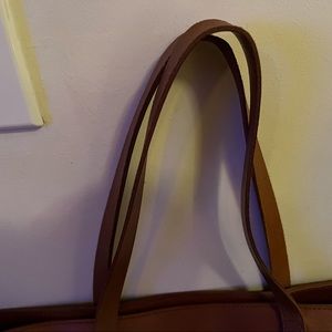 Used Madewell English Saddle Zip-top transport tote